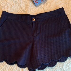 COPY - Navy Scalloped Women's Shorts